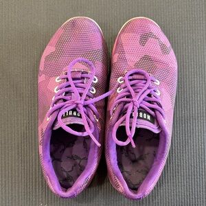 Purple Camouflage Lace-Up Sneakers